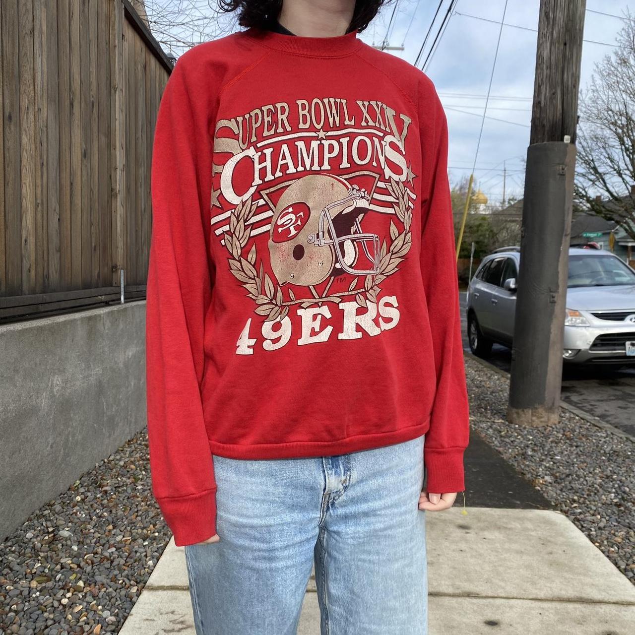 San Francisco 49ers women's fitted hoodie Size - Depop