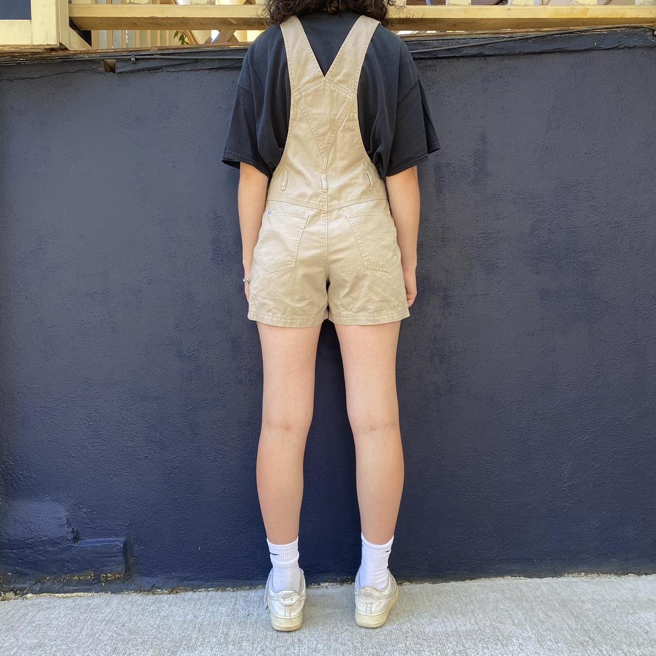 Vintage 90s tan Revolt shorts overalls!! These are... - Depop