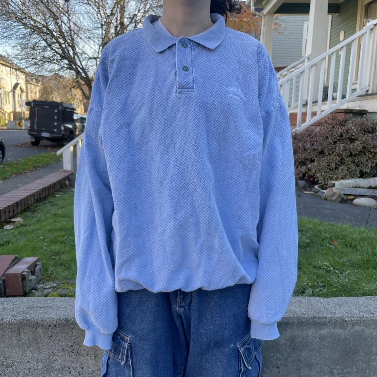Super cute vintage 90s baby blue sweater! This is so... - Depop