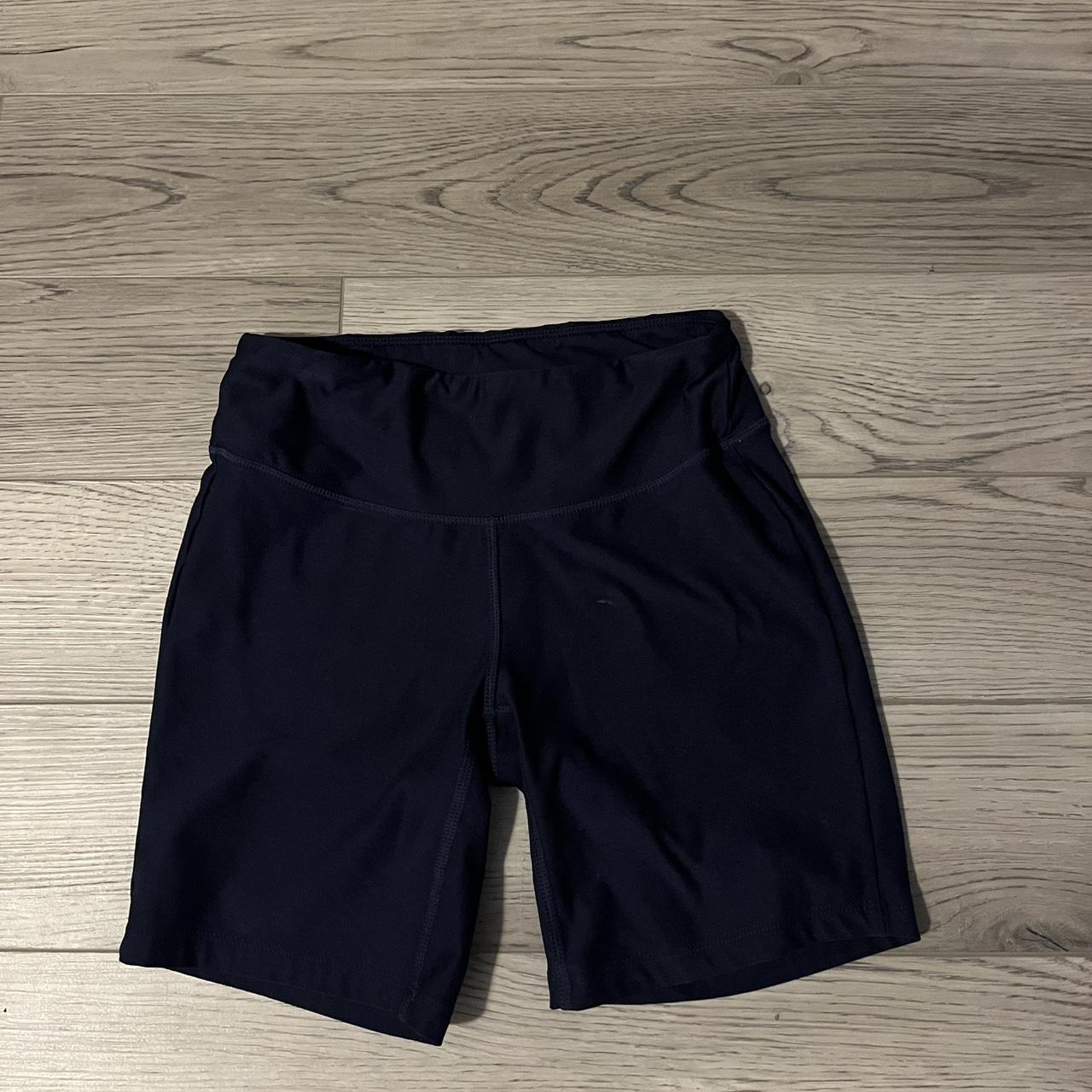 Navy New Balance Biker shorts!! - worn 3x - a... - Depop