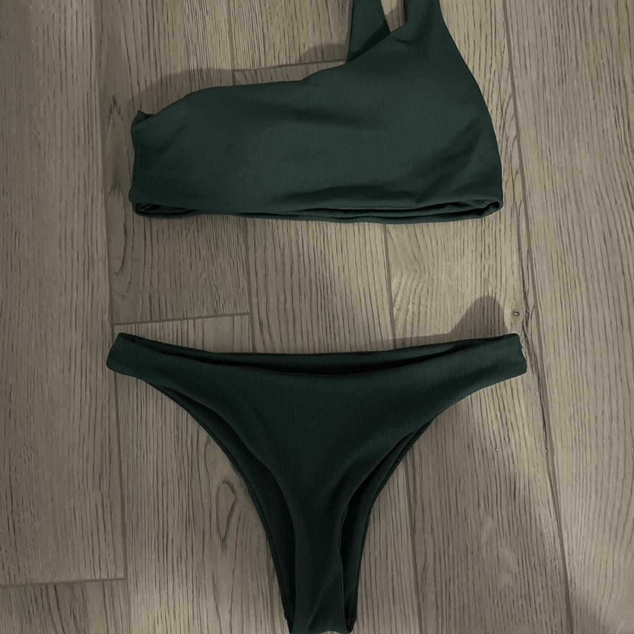 Dark Green Shein bikini!! - never worn - w/ padding... - Depop