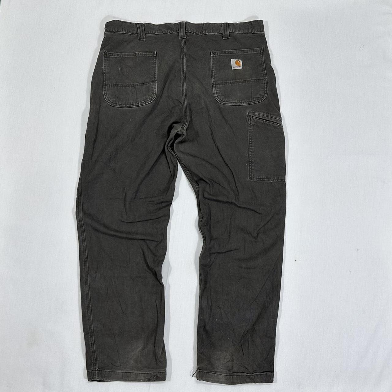 Carhartt Men's Grey and Black Jeans Depop