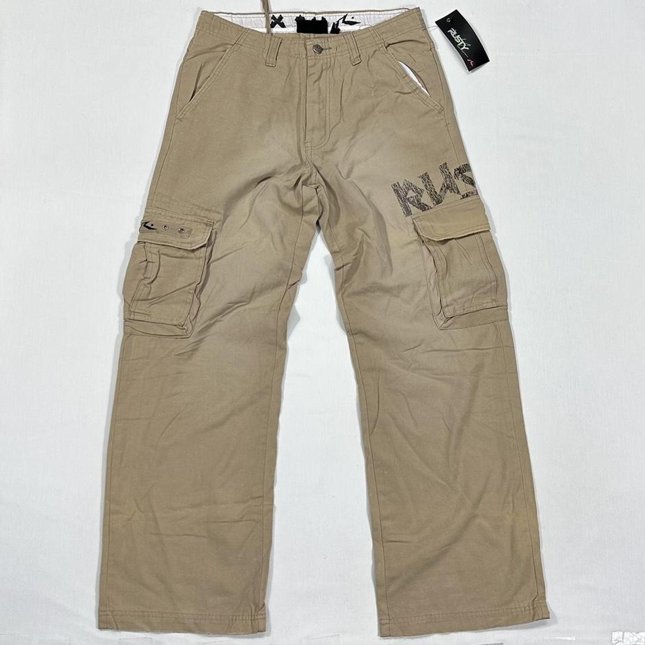 Rusty Cargo Pants Cyber Y2K Grunge Streetwear... - Depop