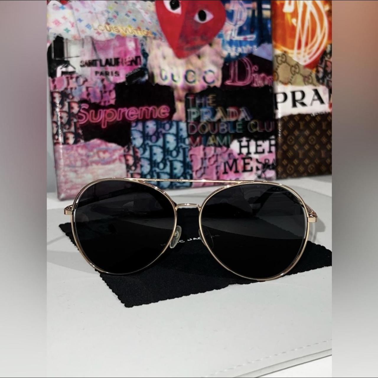 Marc Jacobs Women's Black and Gold Sunglasses (3)