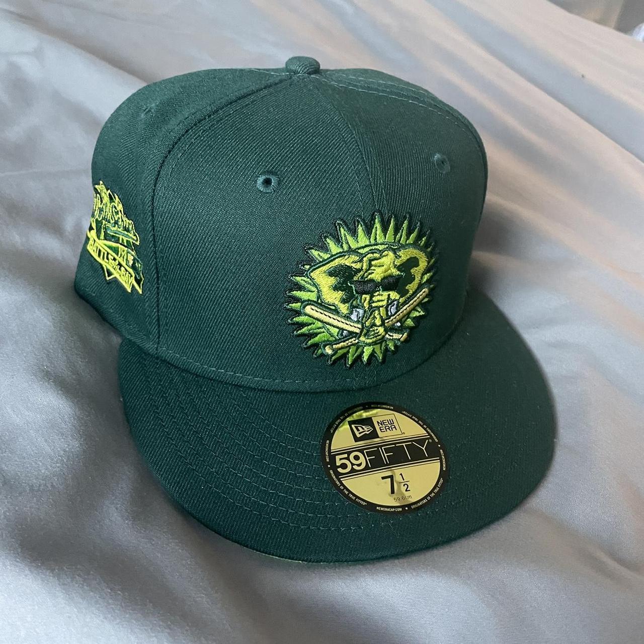 Oakland Athletics New Era 59 Fifty Mens Baseball Cap Green Yellow