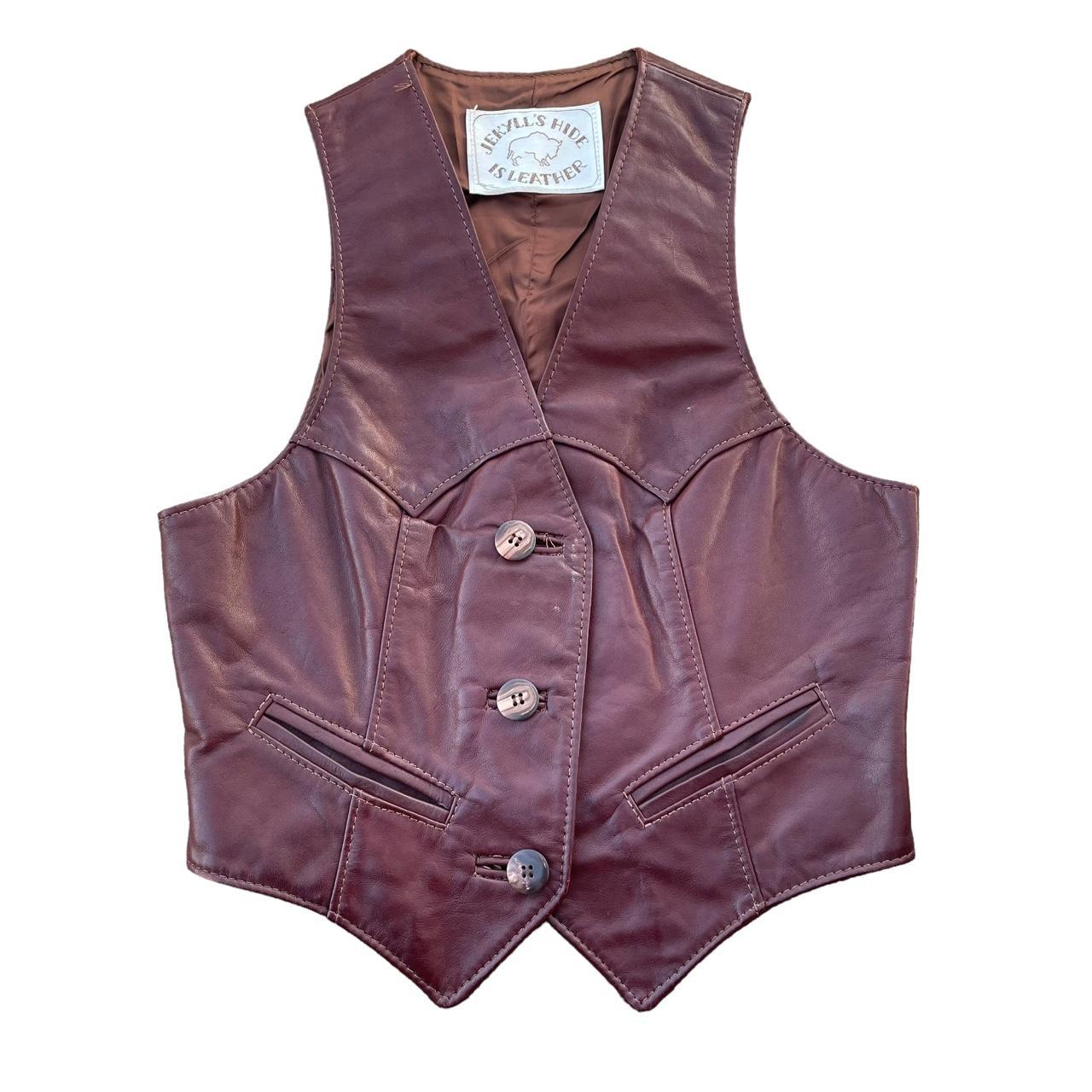 Vintage 90s Leather Vest vintage leather vest... Depop