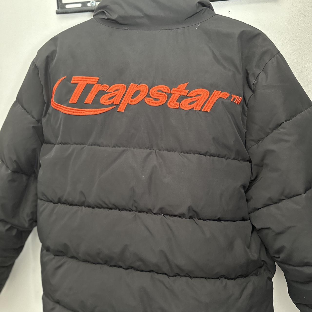 Trapstar Men's Black and Orange Coat Depop