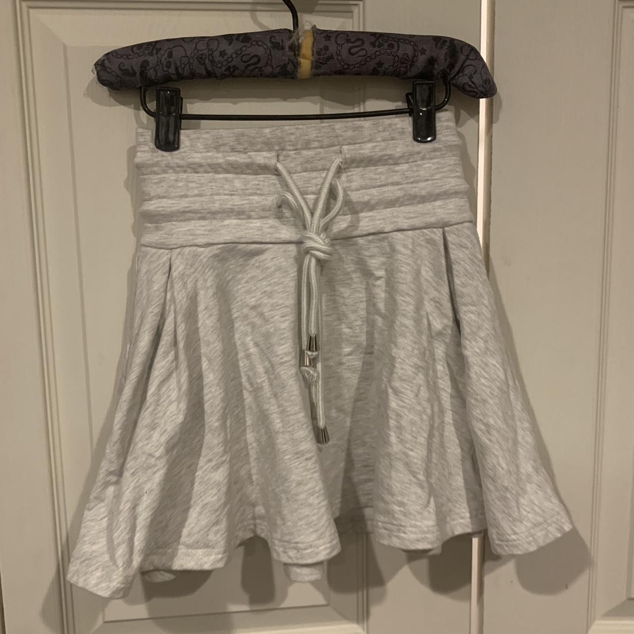 Heather gray mini skirt with built in corset, sized... - Depop