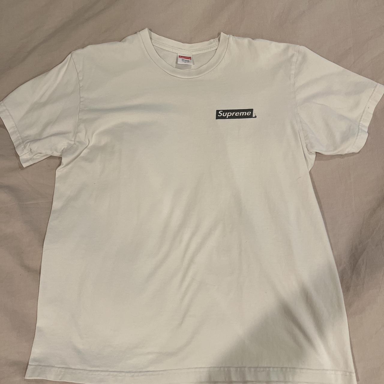 Supreme Men's White and Black T-shirt | Depop