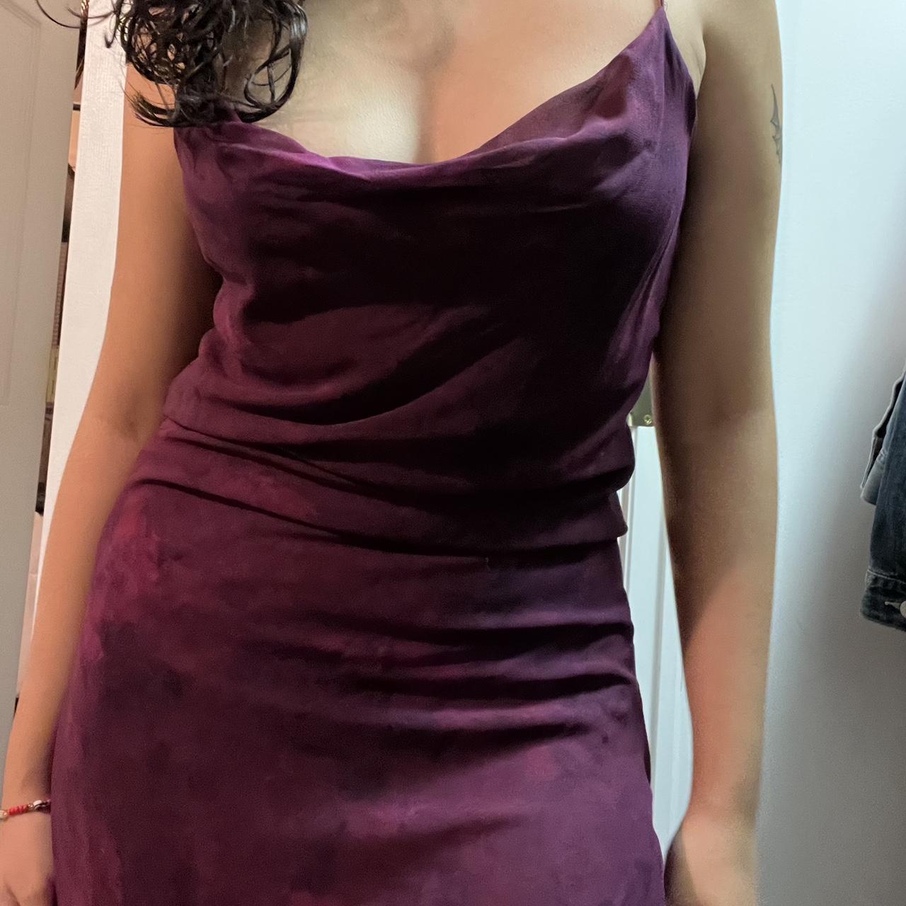 Dark purple slip dress best sale