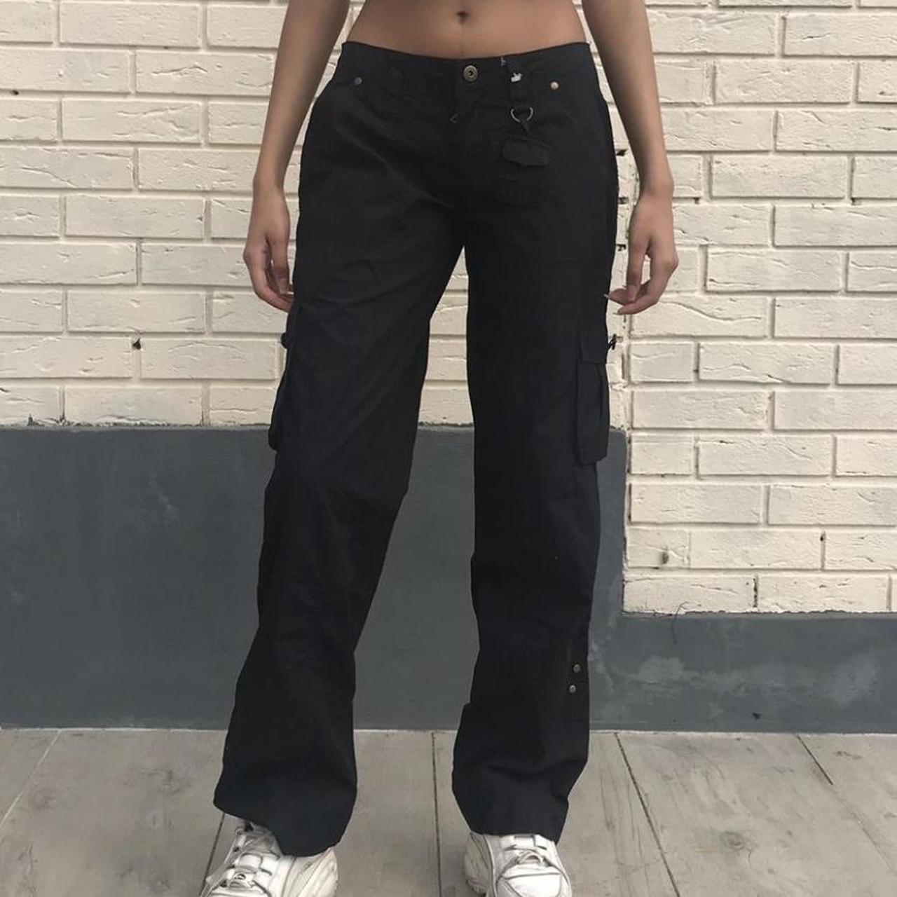 the most amazing y2k black cargo pants SO many... - Depop