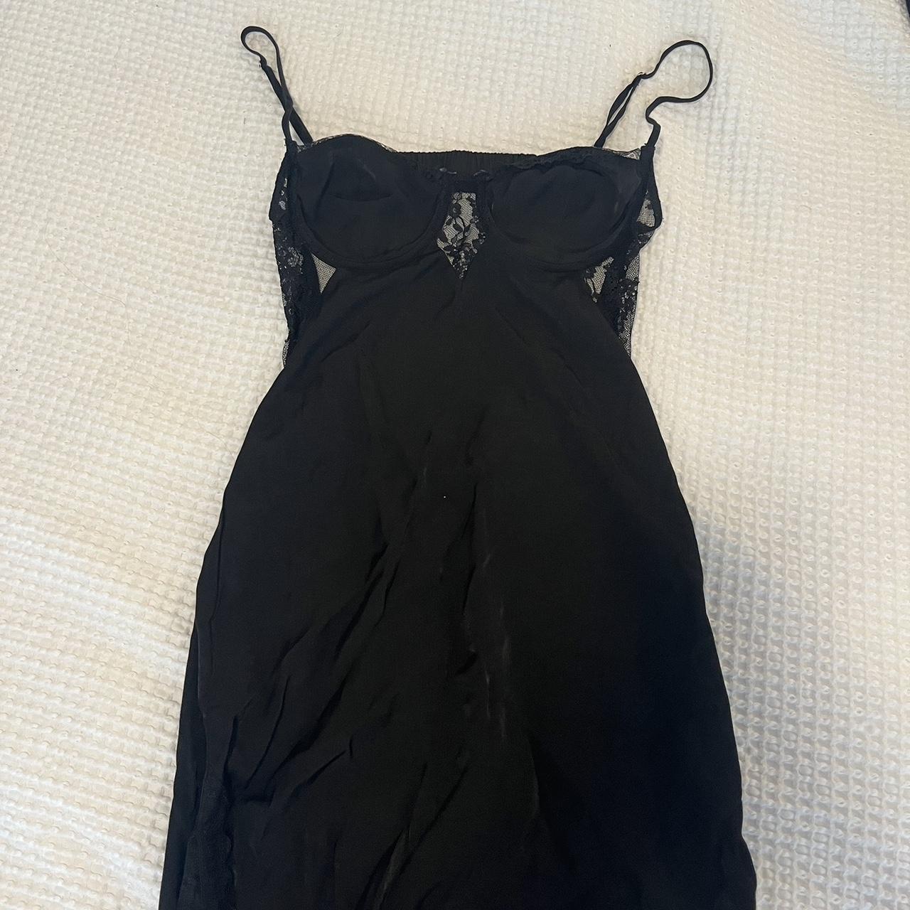 black bustier princess polly mini dress. open back,... - Depop