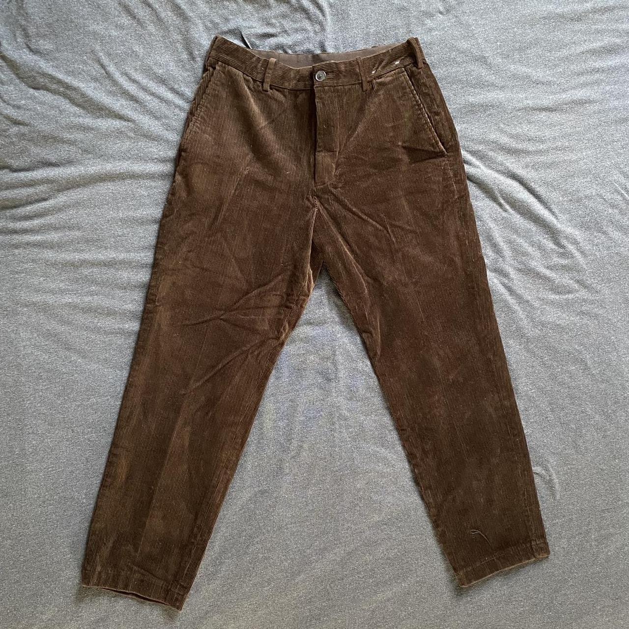 Uniqlo chocolate brown corduroy trousers. Brand new... - Depop