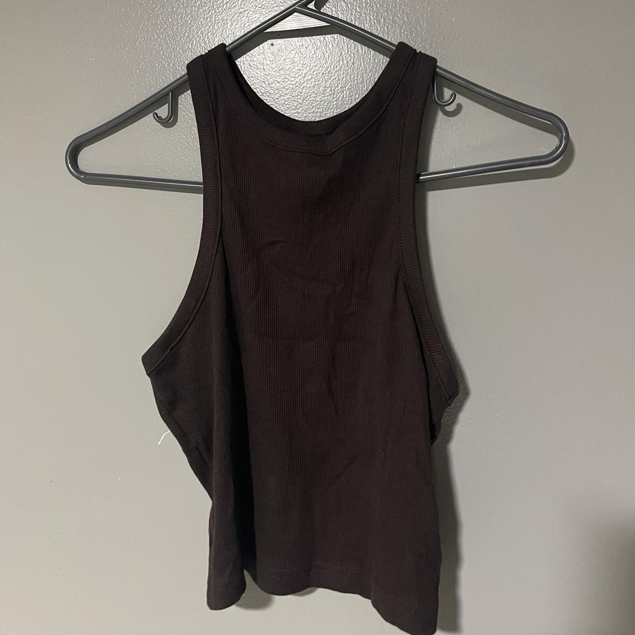 Brown cropped tank top #tanktops #tank #camis #y2k... - Depop