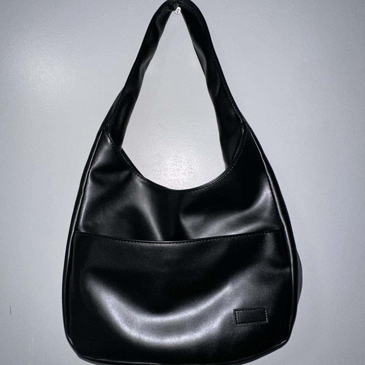 Black leather tote bag #totebag #handbag #bags... - Depop