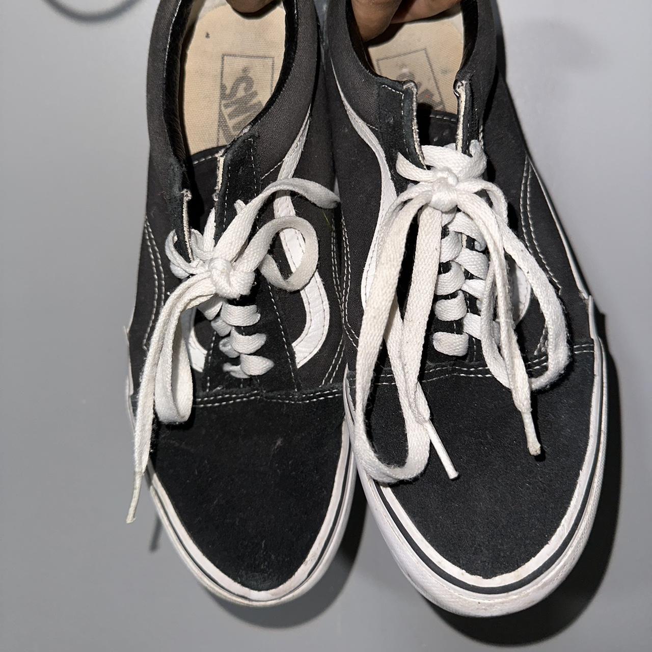 Black and white vans Signs of wear!!! Flaws all... - Depop