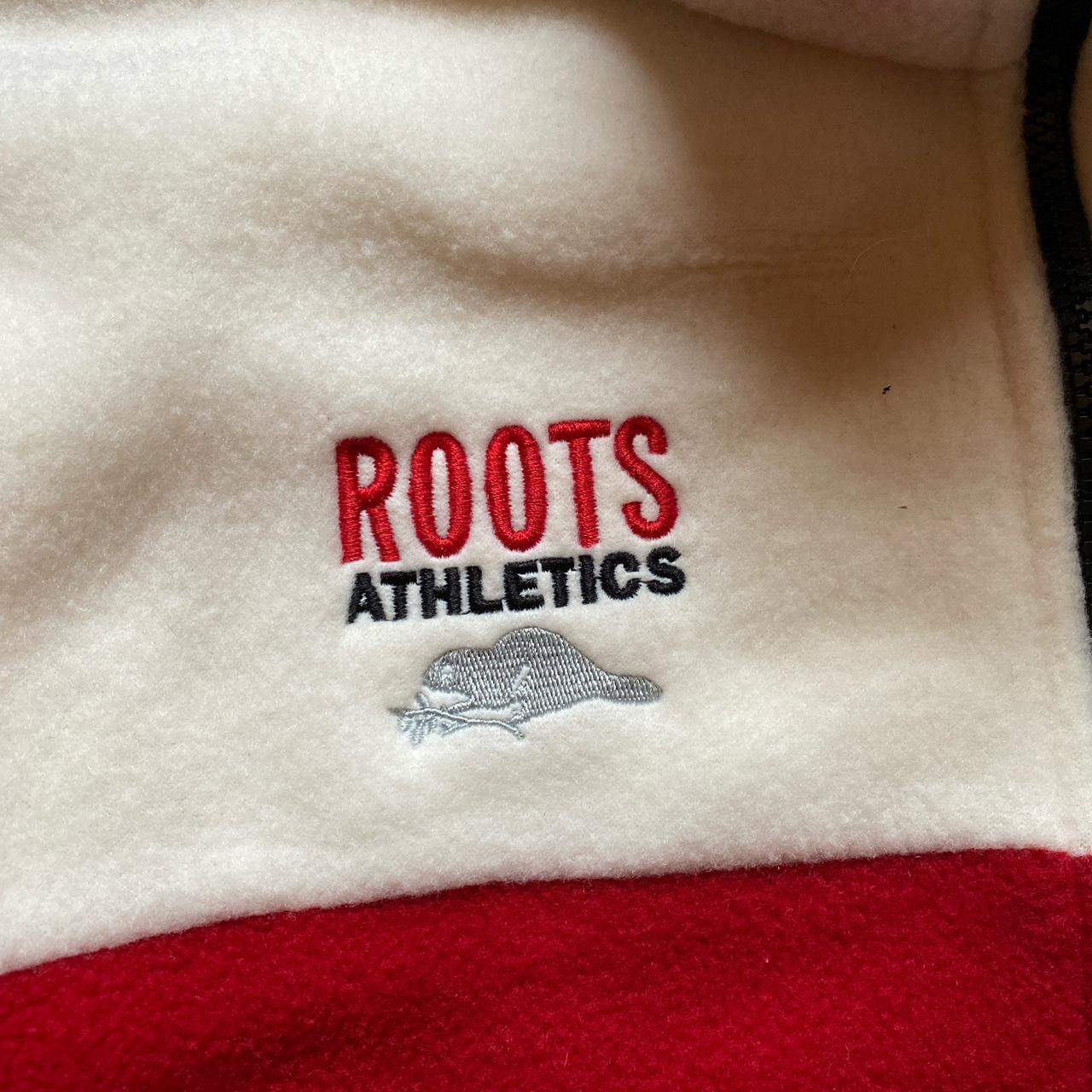Roots Men's Red and Cream Jacket Depop