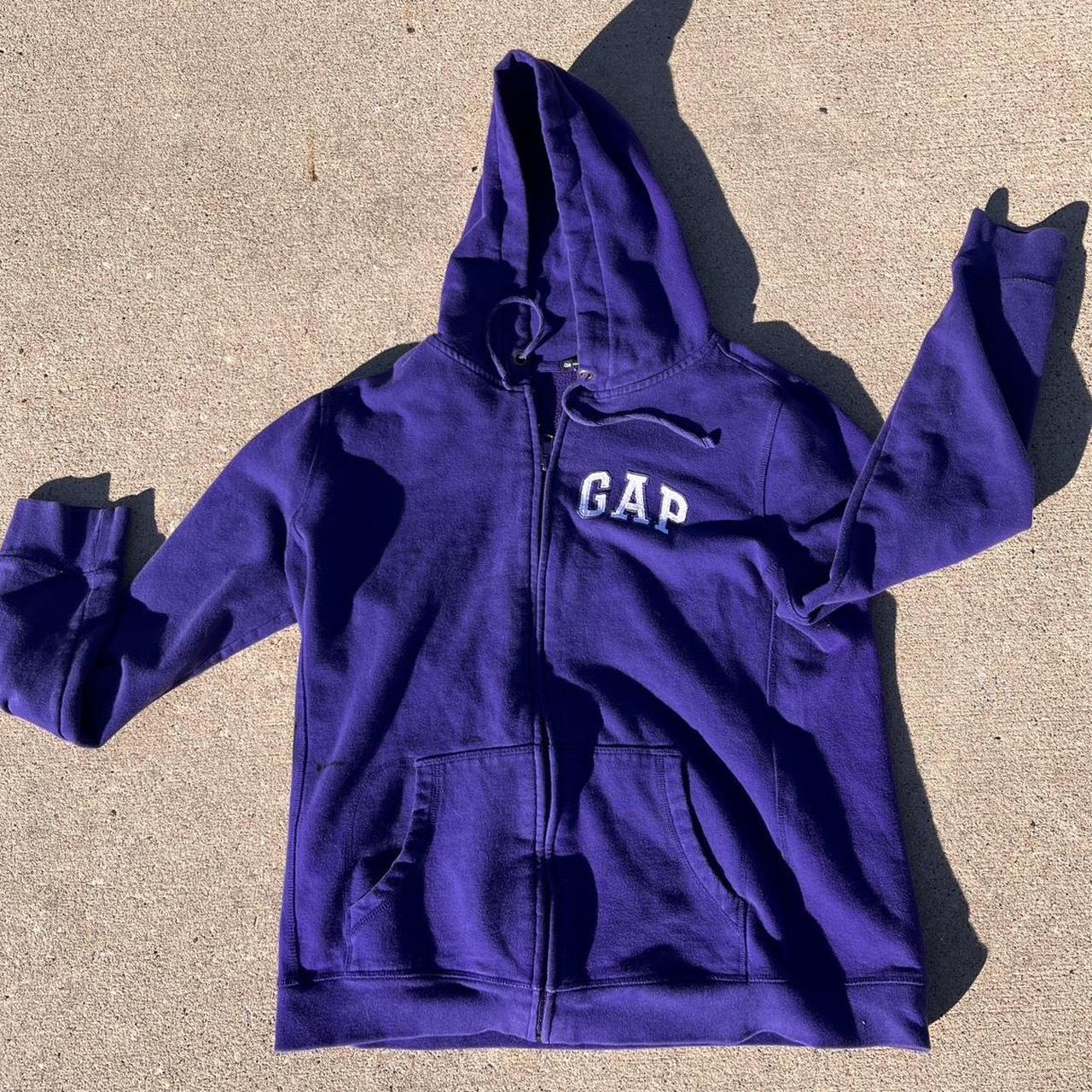 Vintage Purple GAP Kids XL hoodie with minor pen ink... - Depop