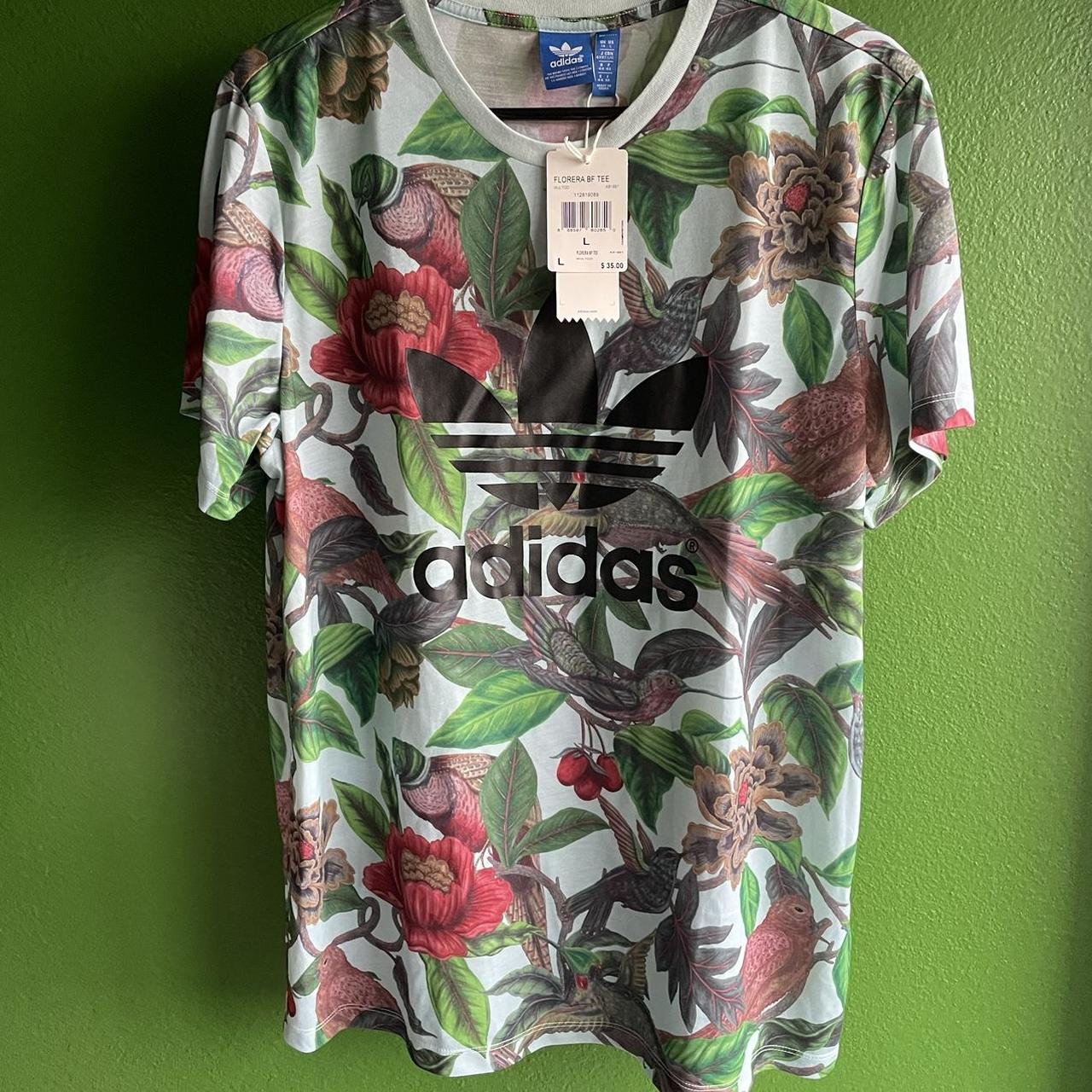 Adidas, new with tags, floral bird
