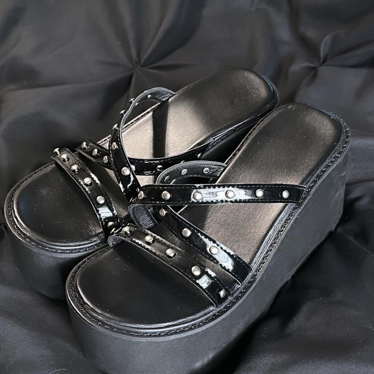 demonia cult // black platform sandals - Depop