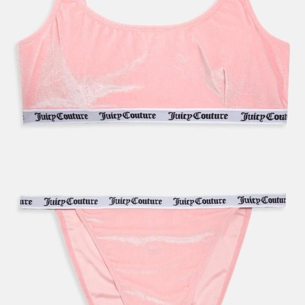 Juicy Couture Candy Pink Bra & Tanga Underwear Set... - Depop