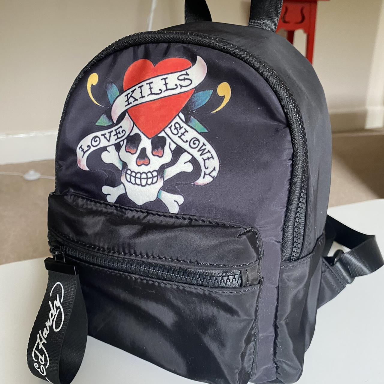 Ed Hardy backpack used lightly only a couple of... - Depop