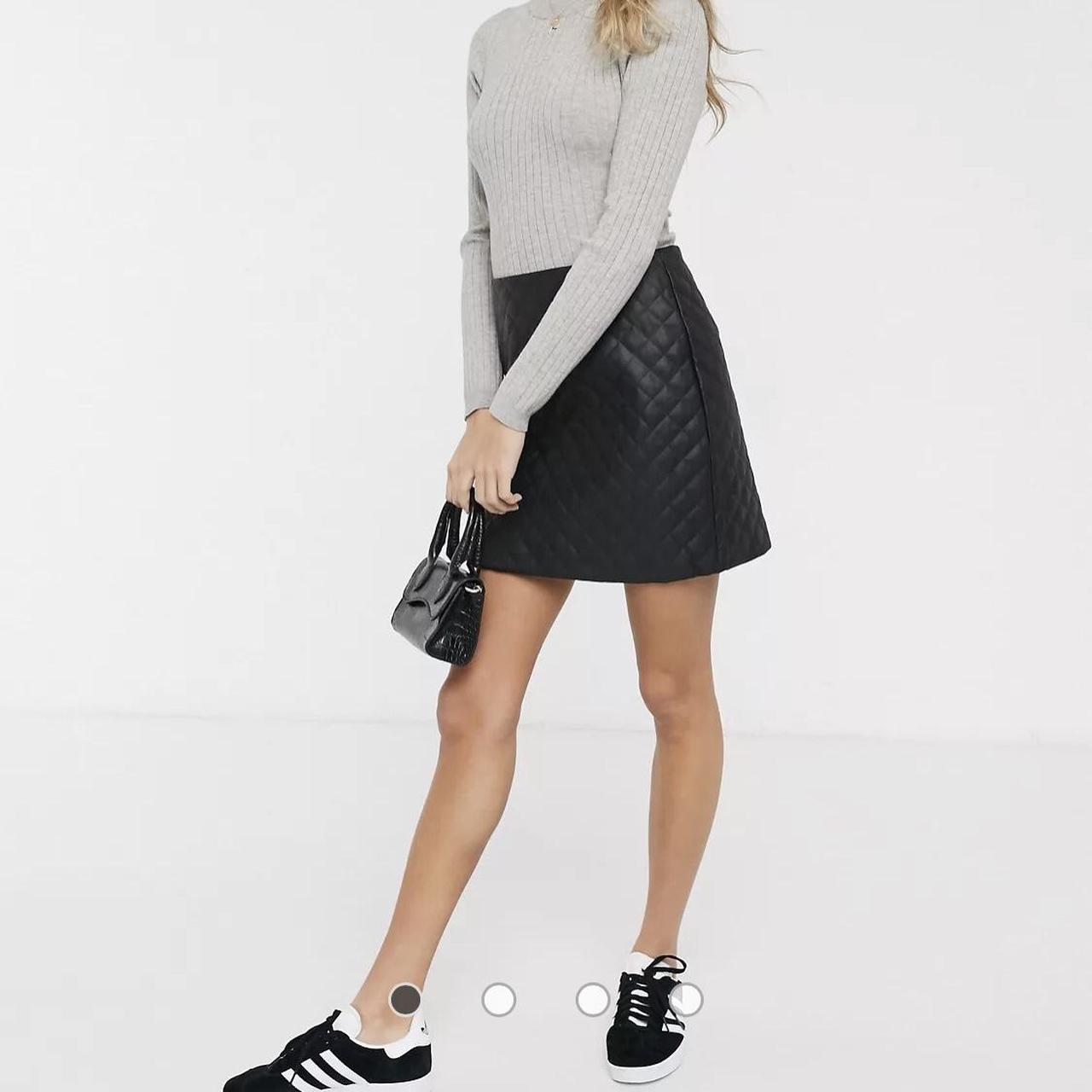 Faux leather quilted outlet skirt