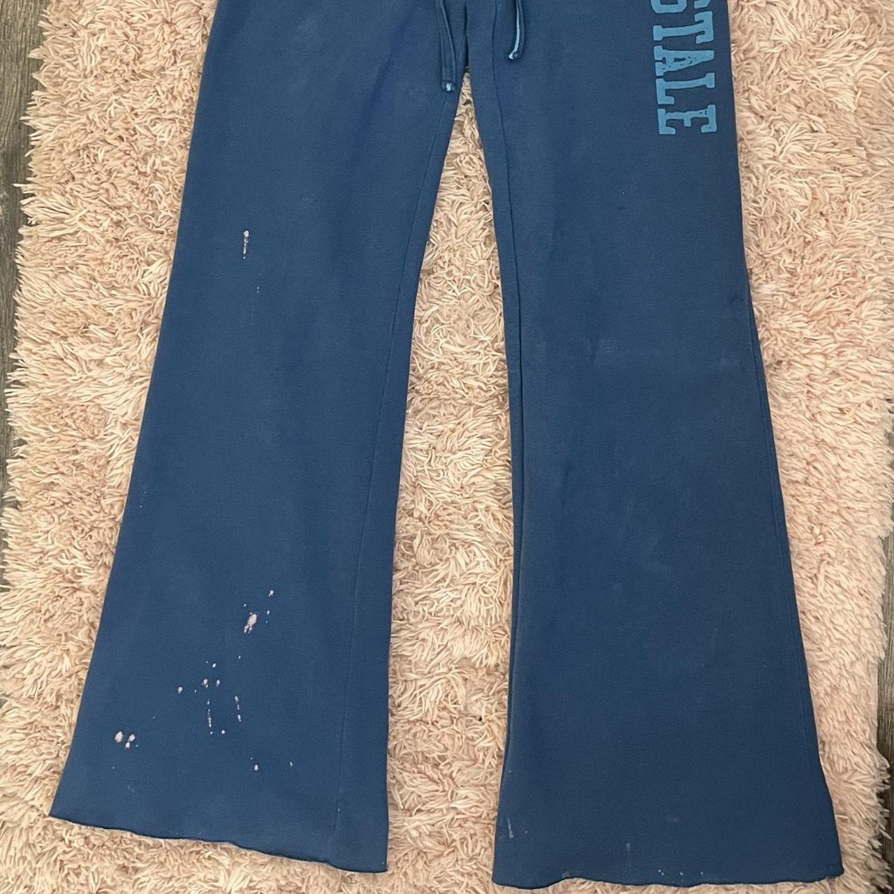 Y2K Aeropostale Low Rise Flare Sweatpants Navy Blue Spell Out