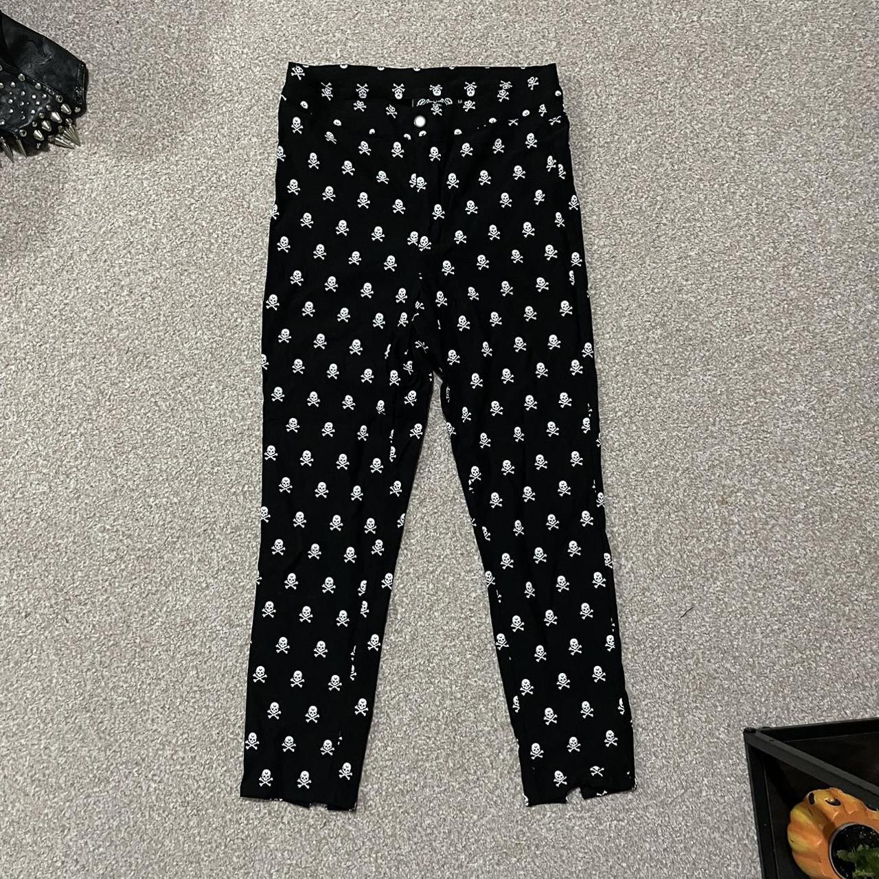 Killstar Bad 2 the Bone skull capri pants. Worn... - Depop