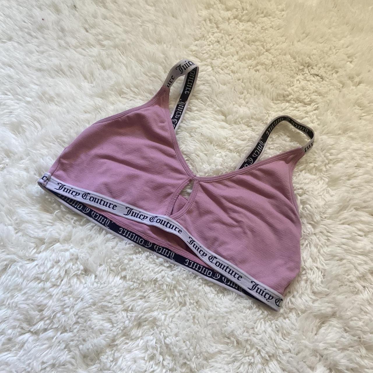 Pink juicy couture bralette no size or tag, fits... - Depop