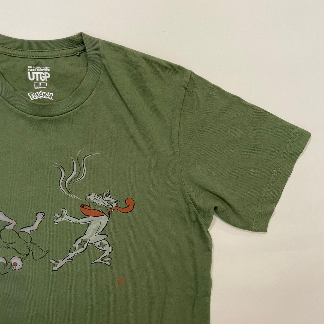 Uniqlo x Pokémon green khaki tee T-shirt vintage y2k... - Depop