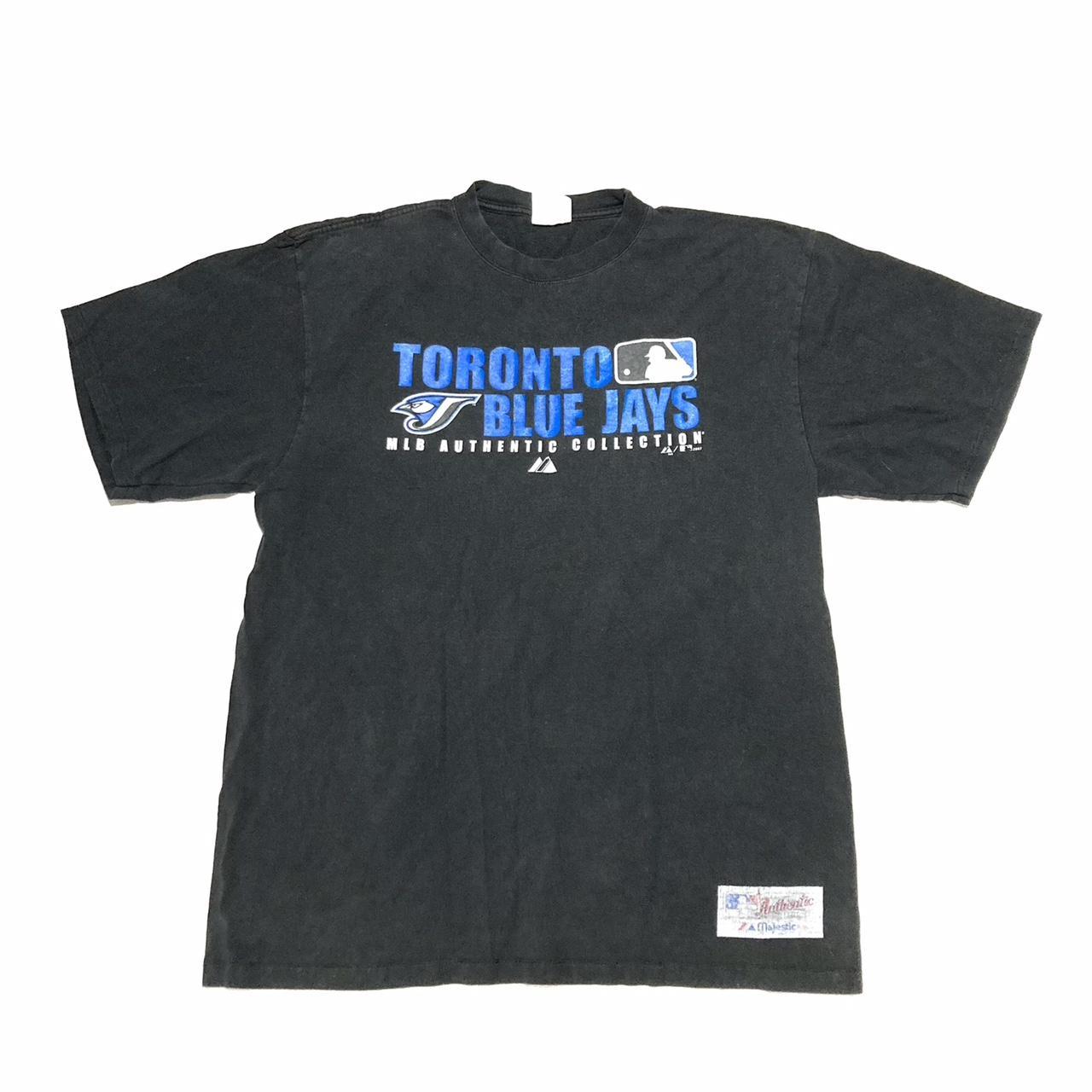 Toronto Blue Jays MLB black tee Majestic sportswear... - Depop