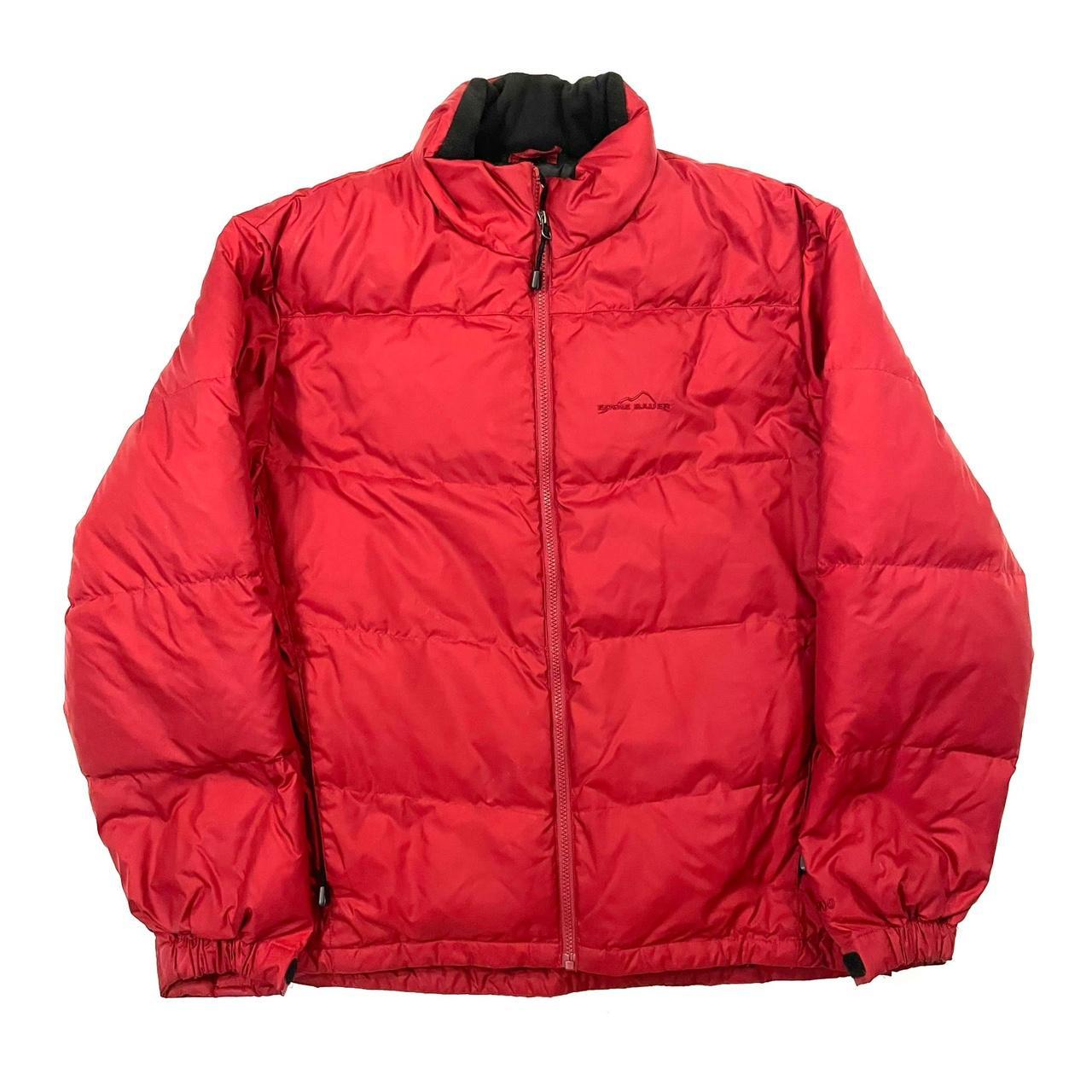 Eddie Bauer Red Puffer Jacket Size L Length from... - Depop