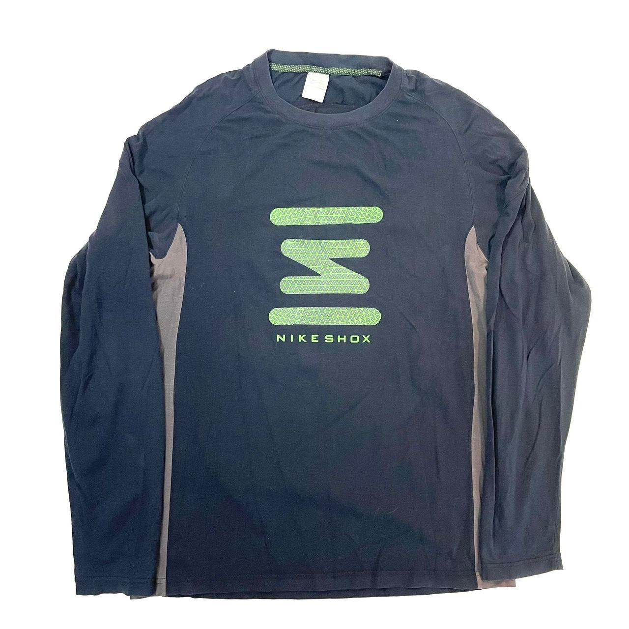 Nike Shox Navy Longsleeve Sweatshirt Big Logo y2k | Depop