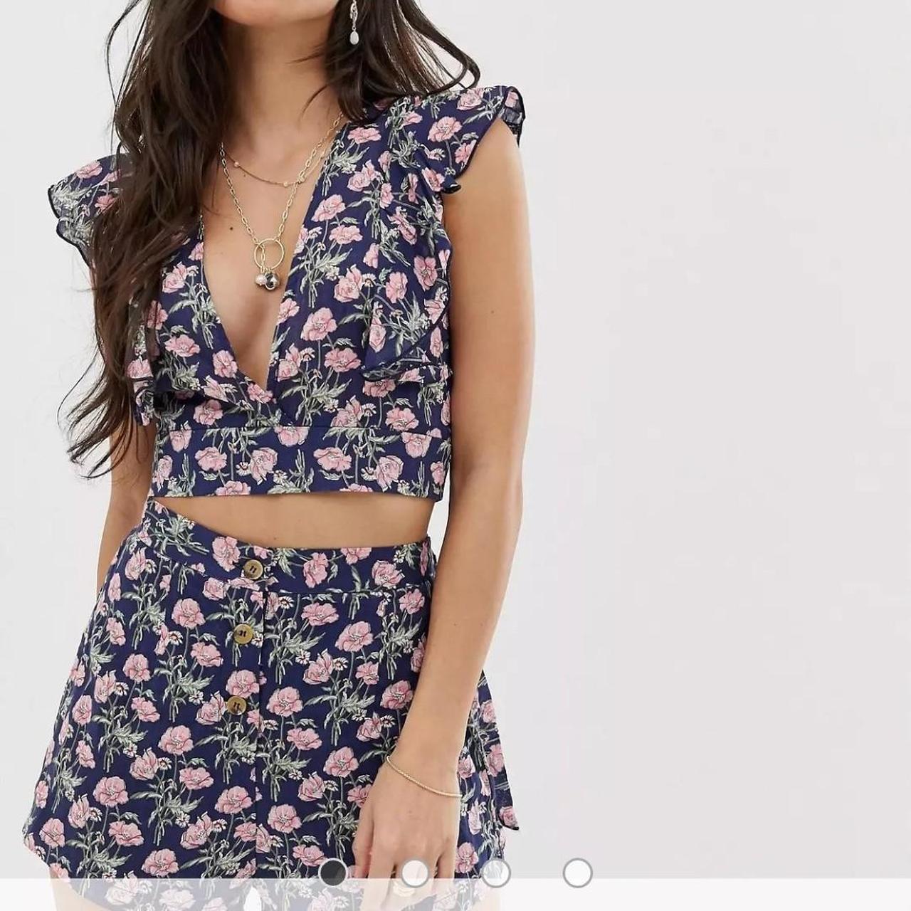 ASOS Sisters of the Tribe Floral Crop Top - Size... - Depop