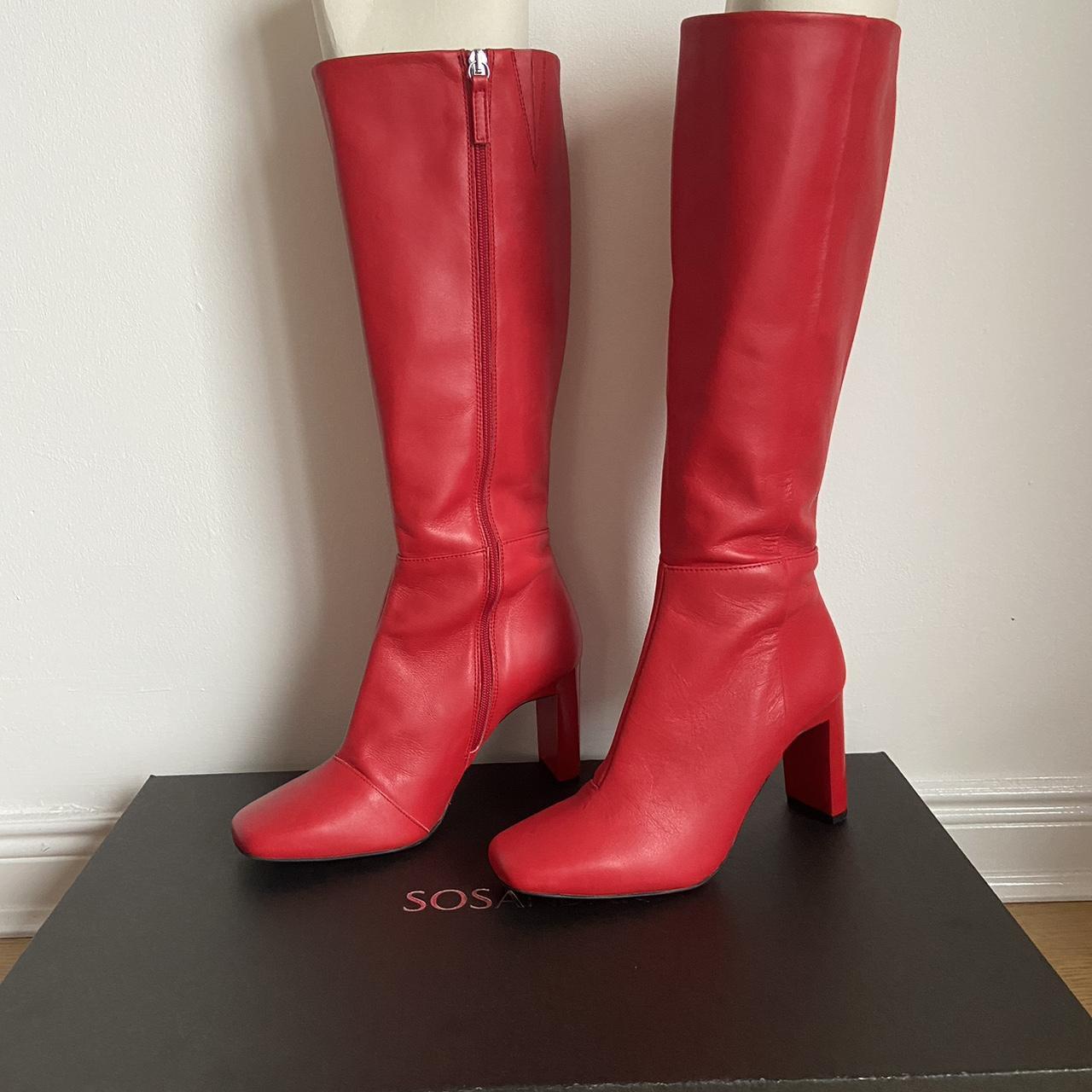 SOSANDER RED BAILEY LEATHER KNEE HIGH BOOTS These... - Depop