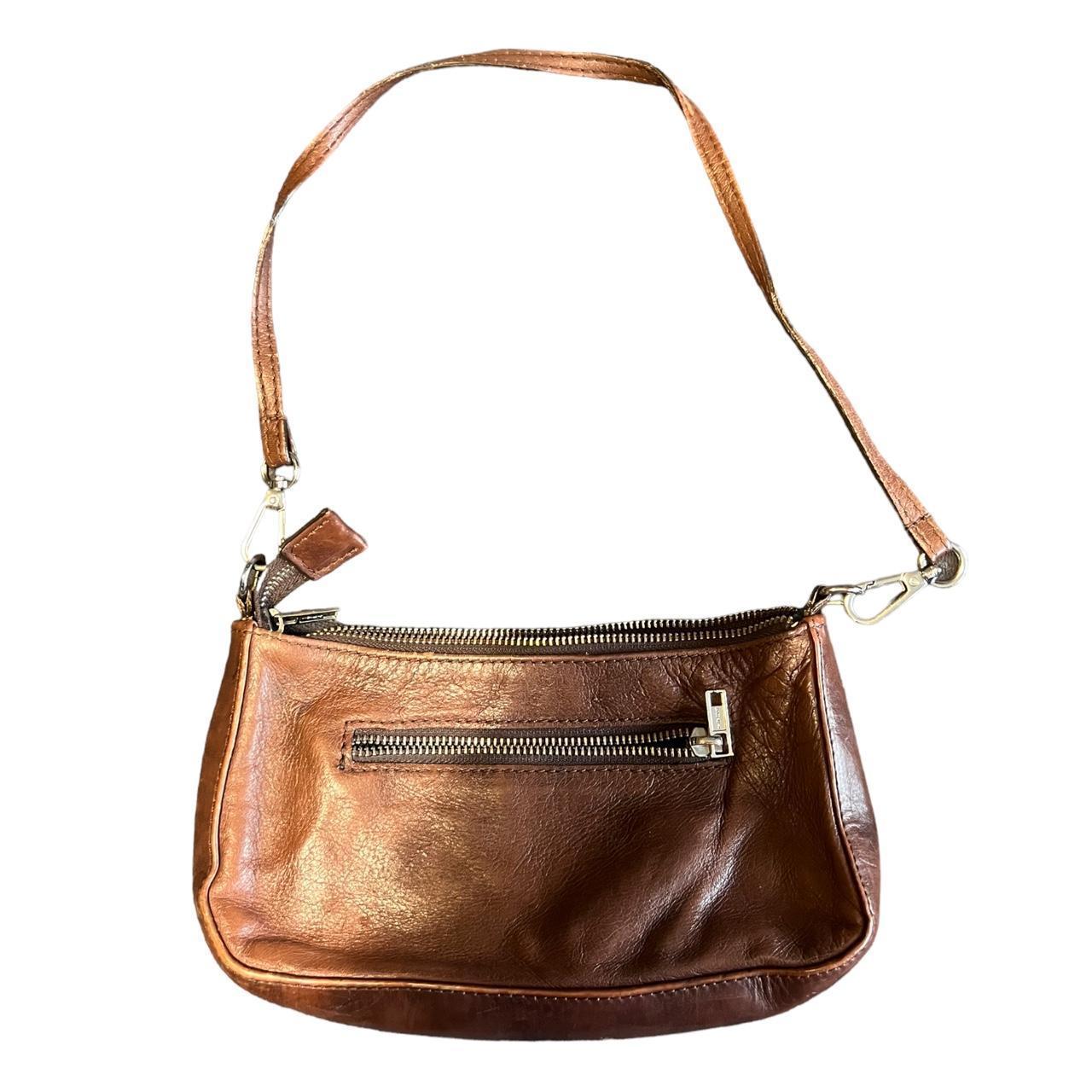 Brandy Melville Brown Faux Leather Shoulder Bag Depop