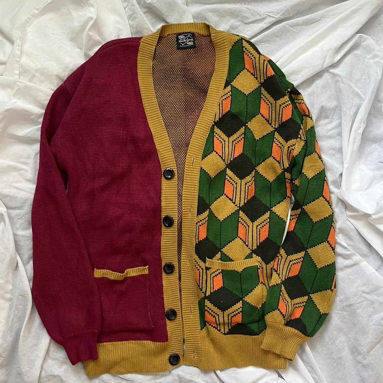 Women's Red and Yellow Coat Depop