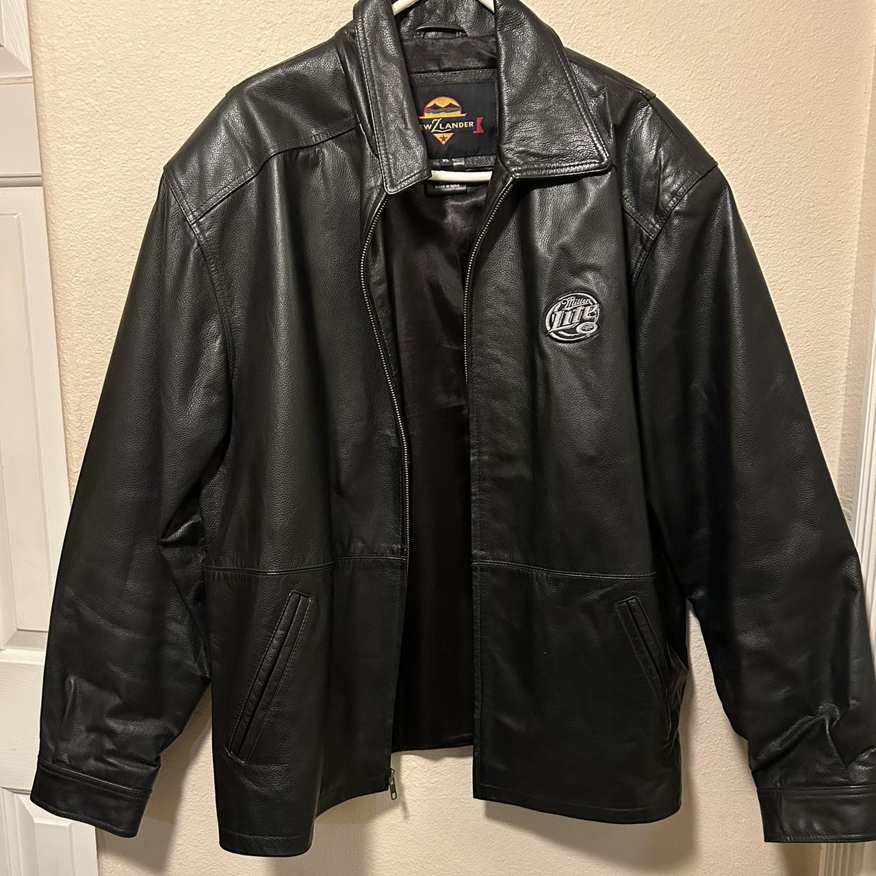 vintage Miller Light real leather jacket