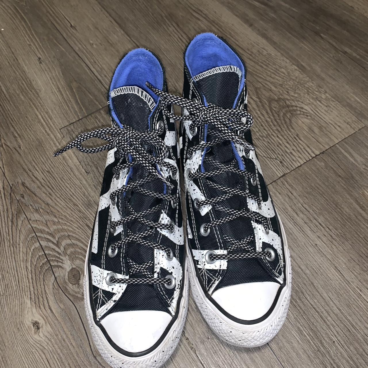 Converse Men's Black and White Trainers | Depop