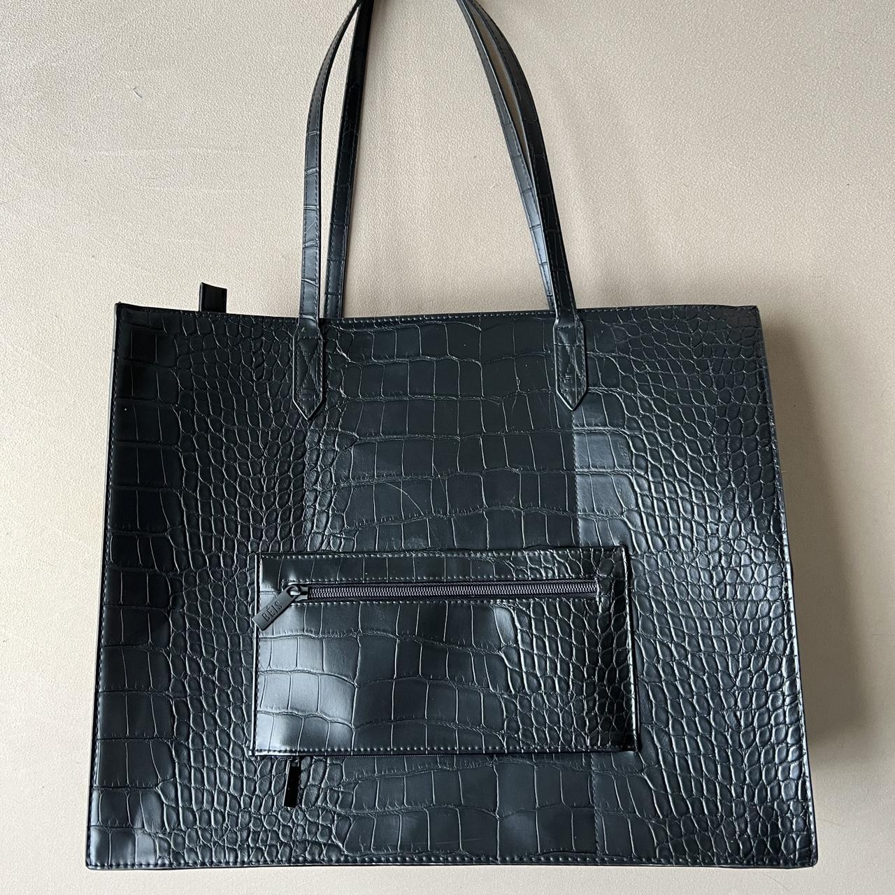 BEIS large work tote in Black Croc w/ laptop case - Depop