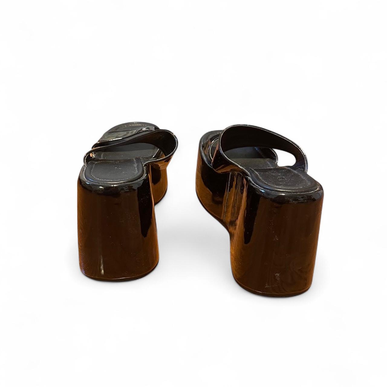 UNIF Women's Slides - Black - US 7 – unif shiny b… - image 4