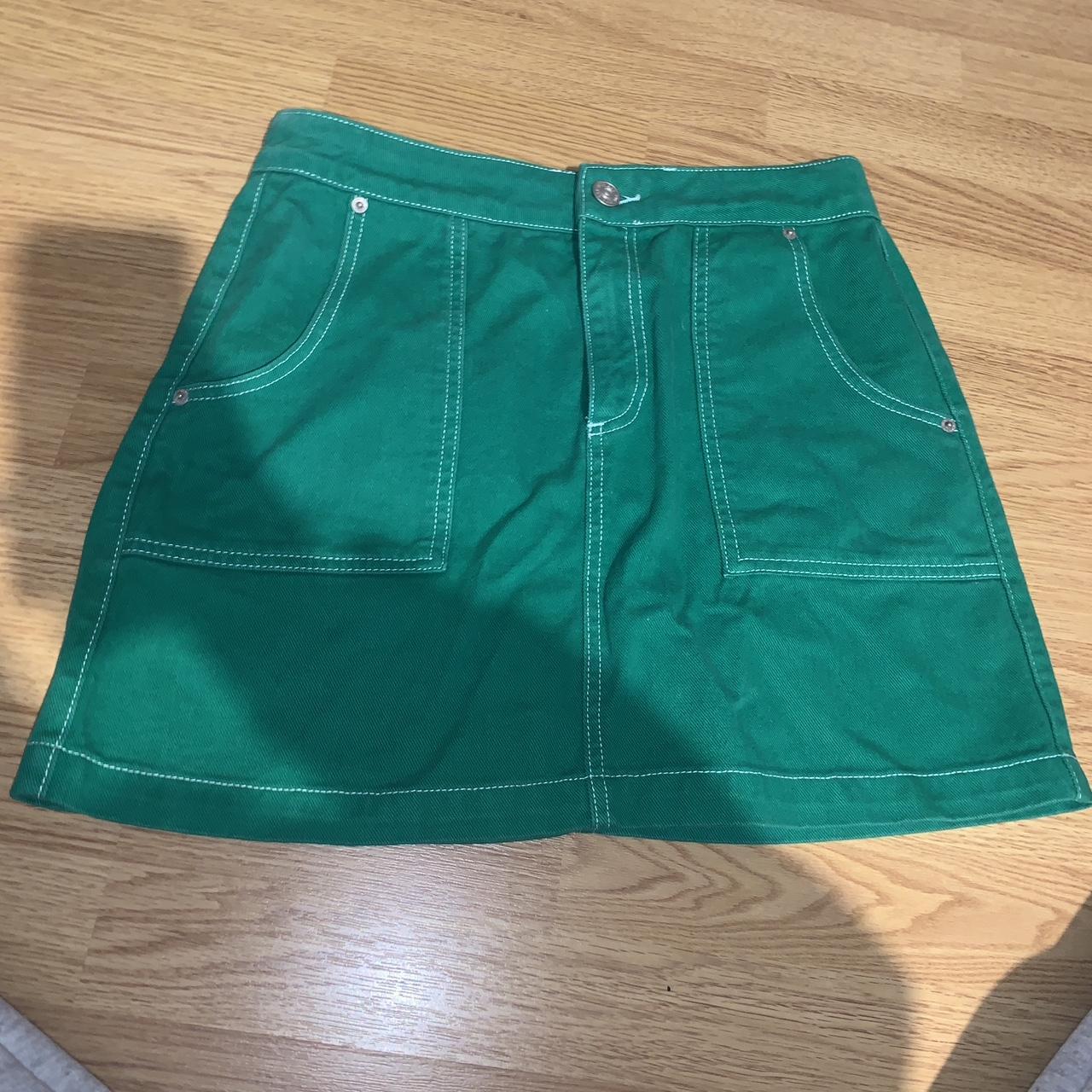 Urban Outfitters Women's Green Skirt | Depop