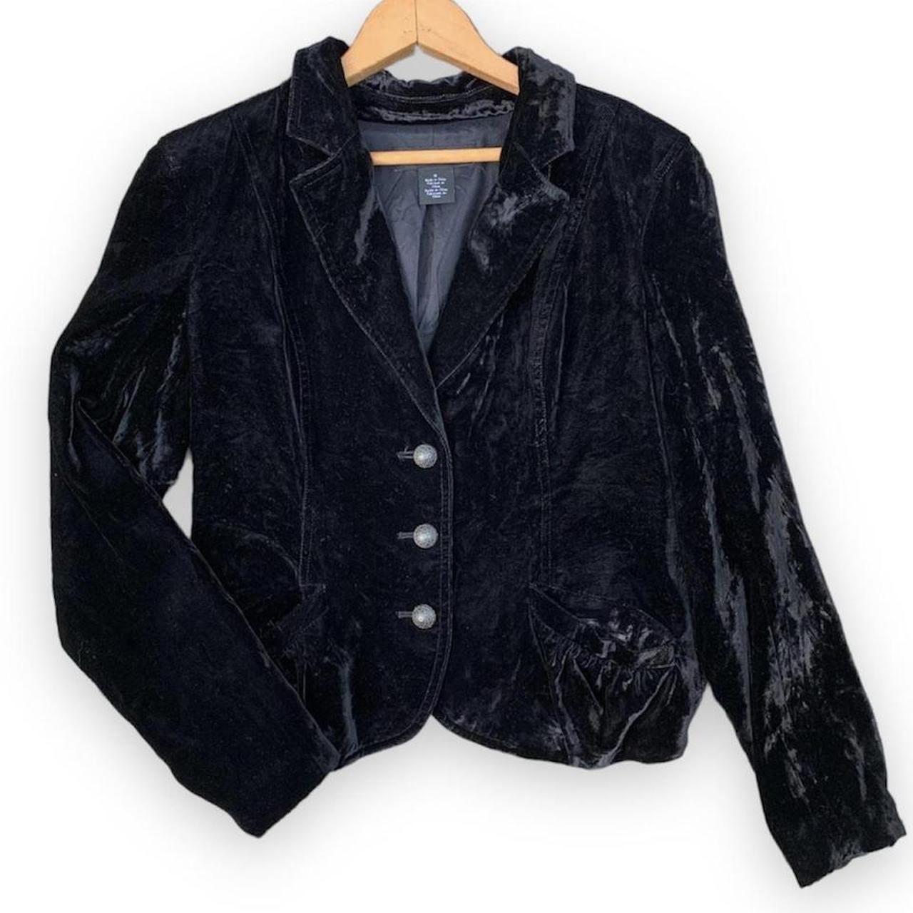 Calvin Klein Plus Size Velvet One-Button Long-Sleeve Jacket
