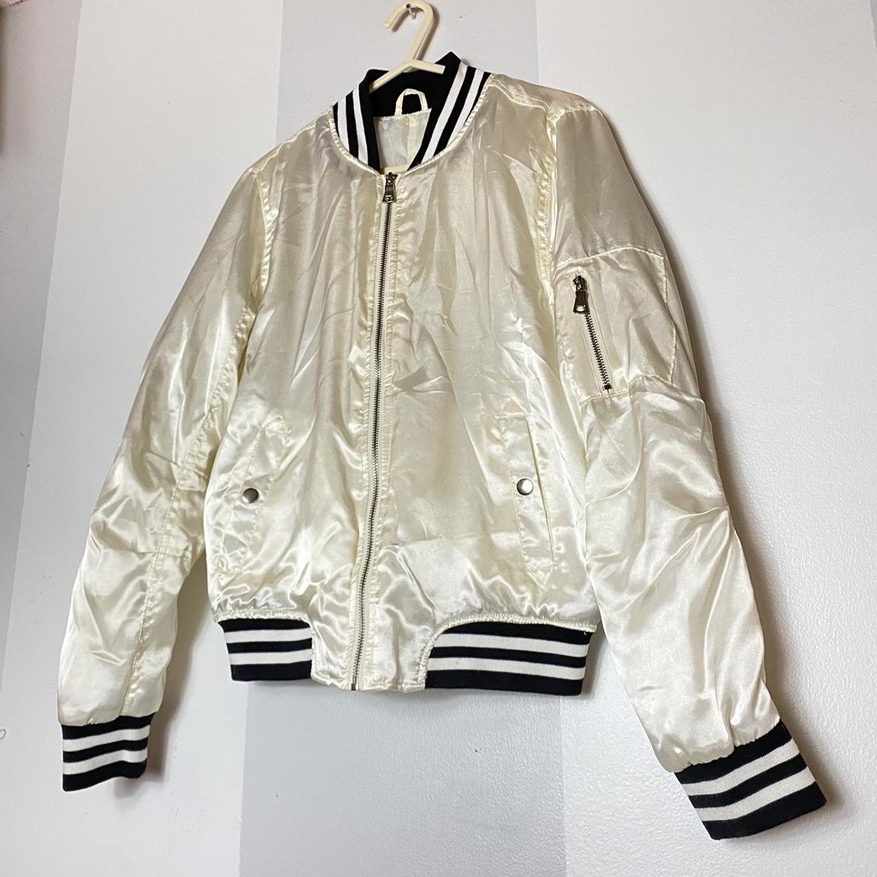 80s Black and White Bomber PayPal is preferred... - Depop