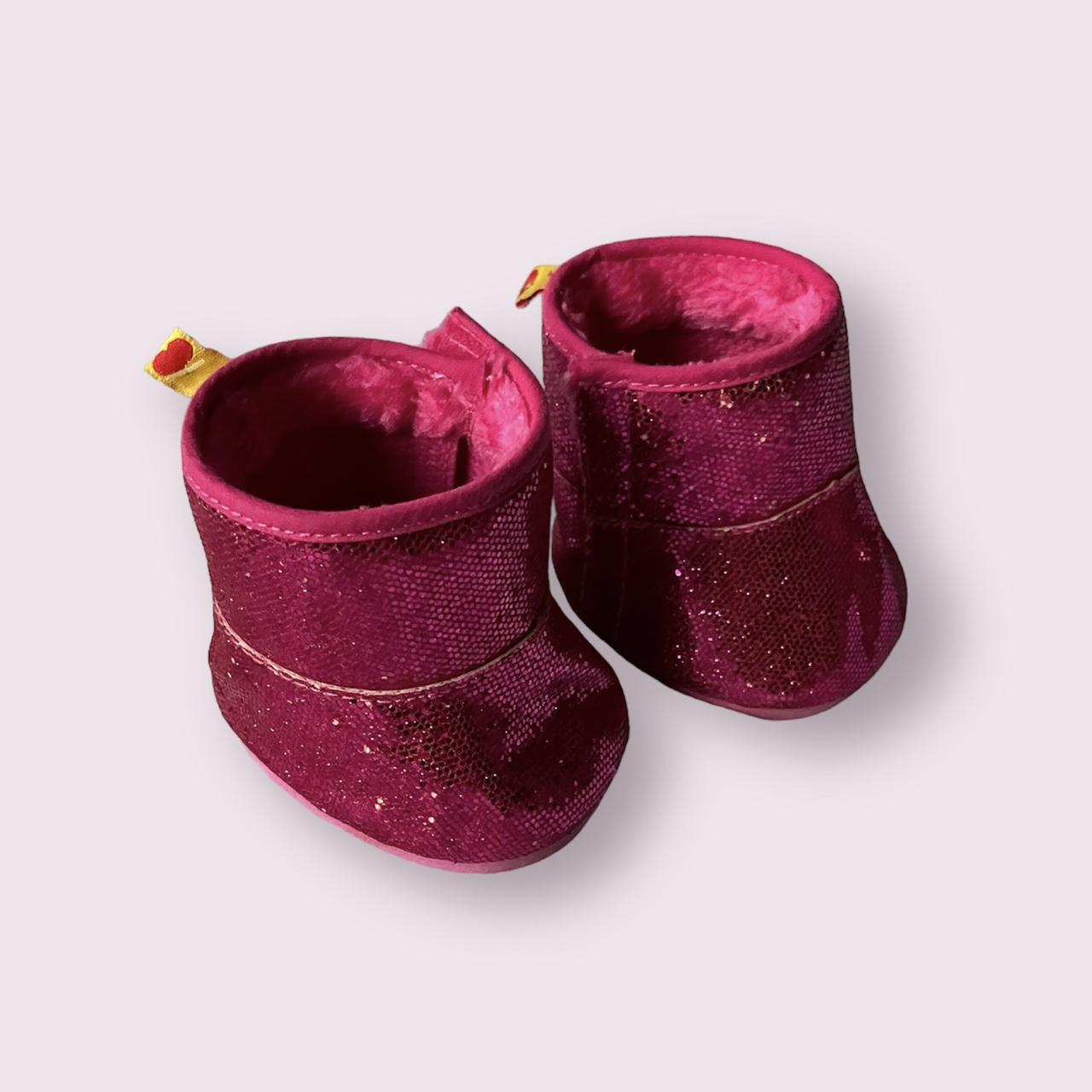 Build a Bear Hot Pink Glitter Faux Fur Boots Depop