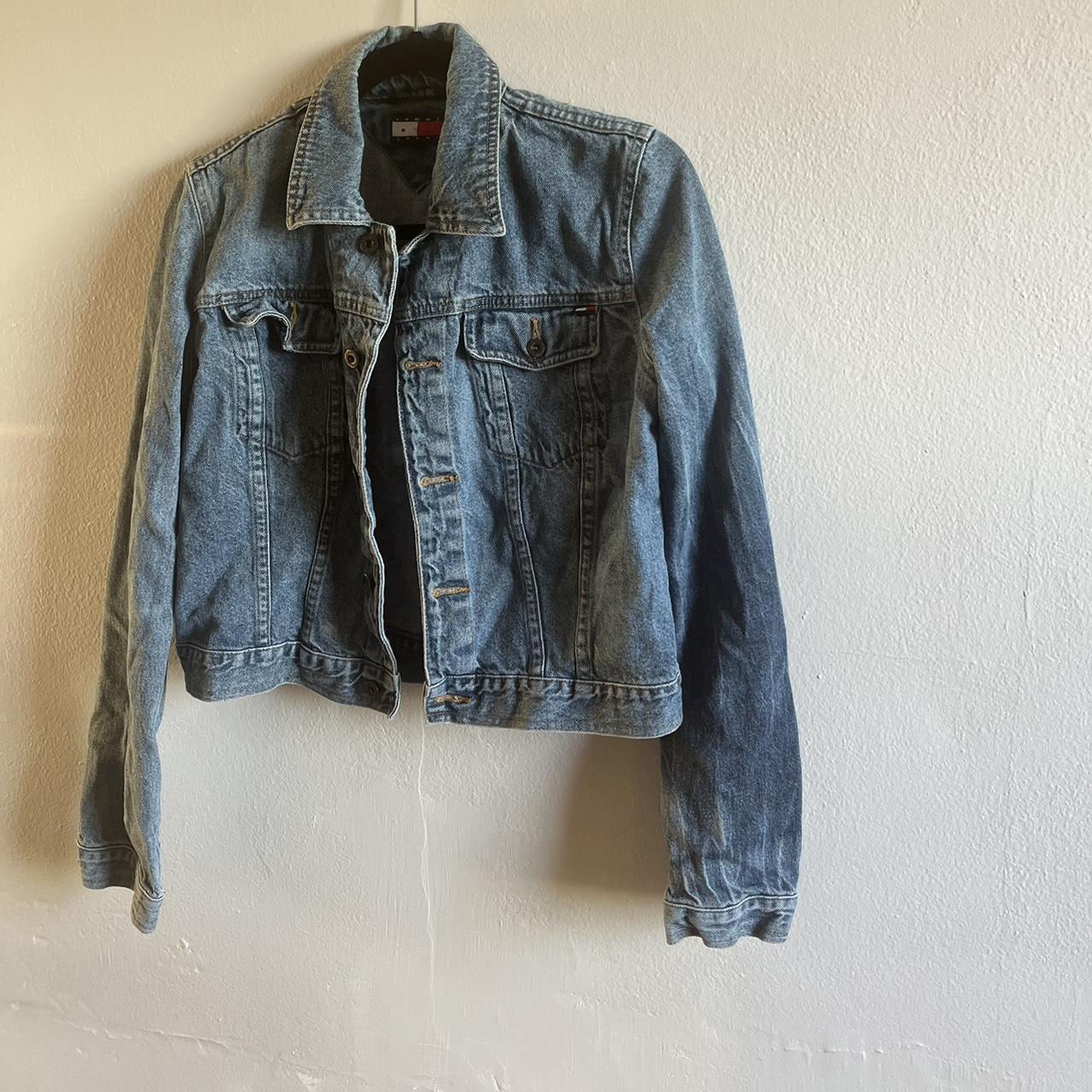 Tommy Hilfiger jean denim jacket coat parka sweater... - Depop