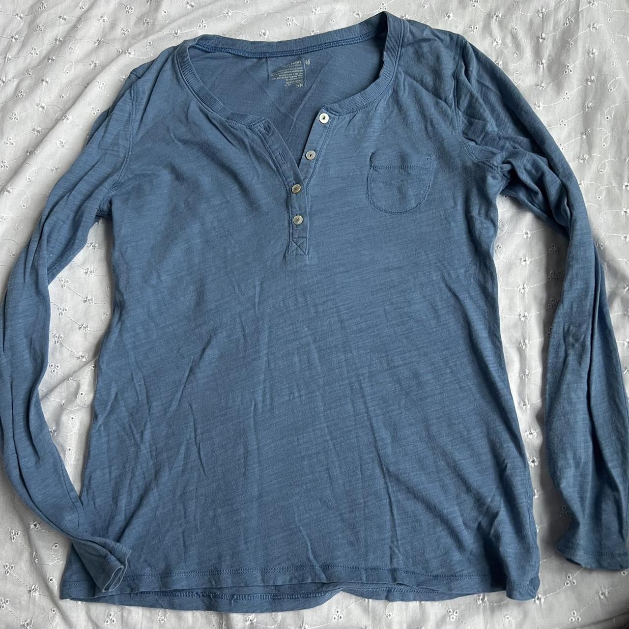 Free shipping Blue Henley Pit to pit: 17 inches... - Depop