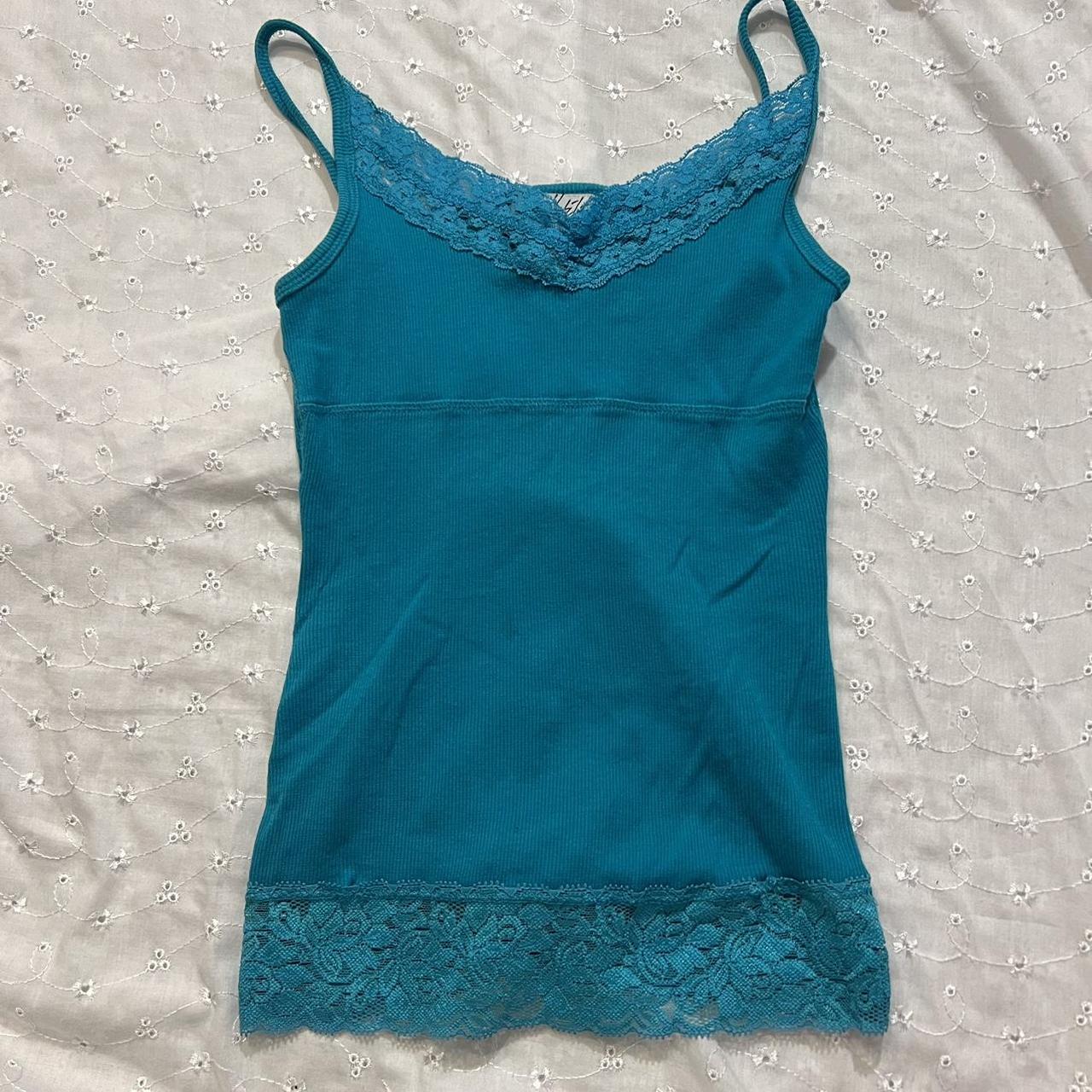 Free shipping 2000s lace tank top Small hole, see... - Depop