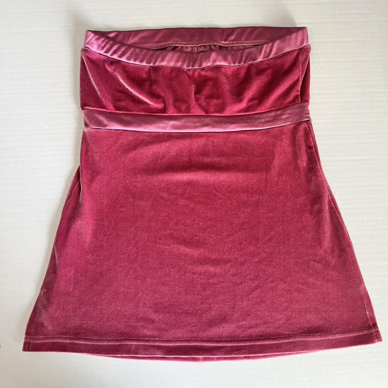 Iconic Y2k pink velour strapless top